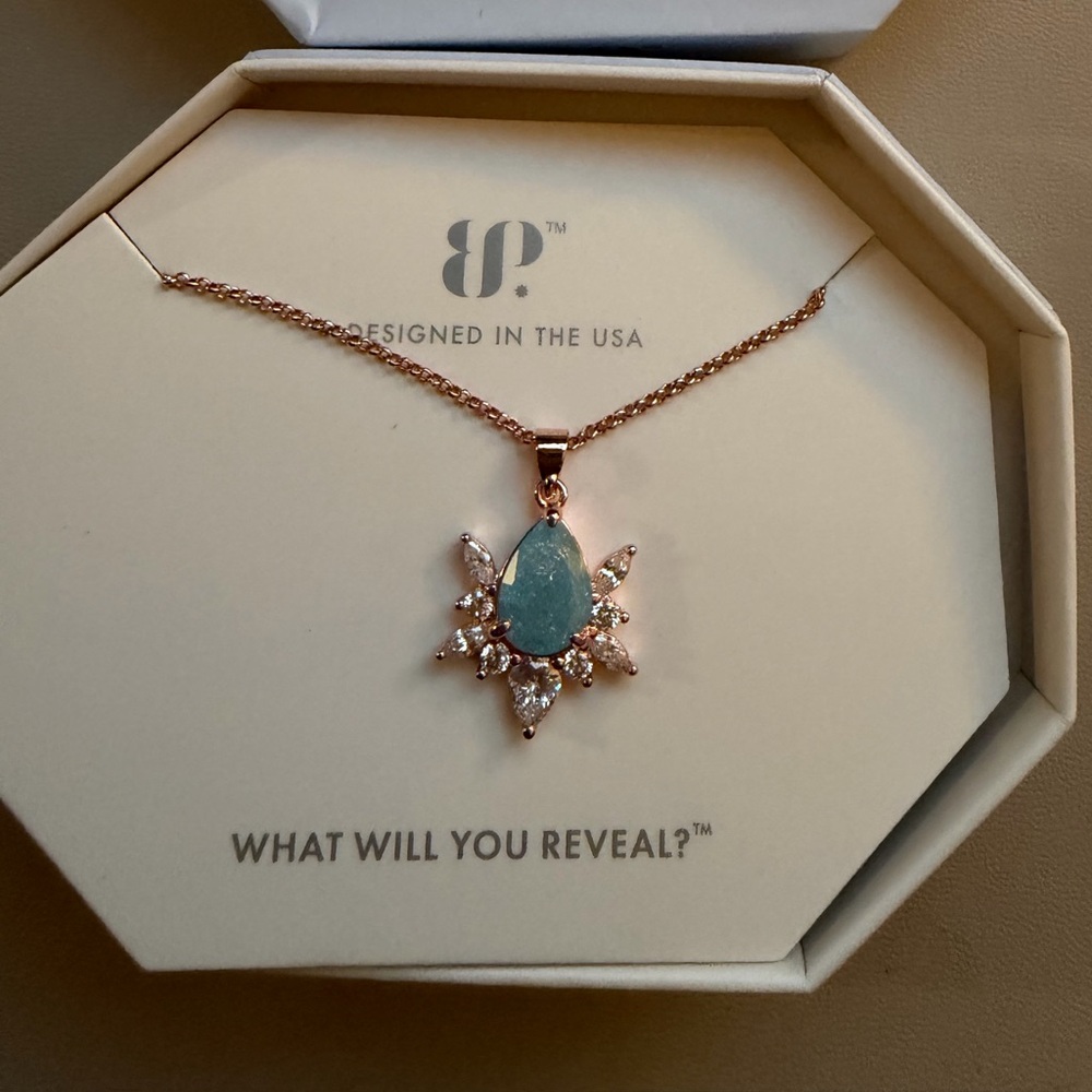 Bomb Party Spider Necklace | Lab-Created Aquamarine Ice Crystal